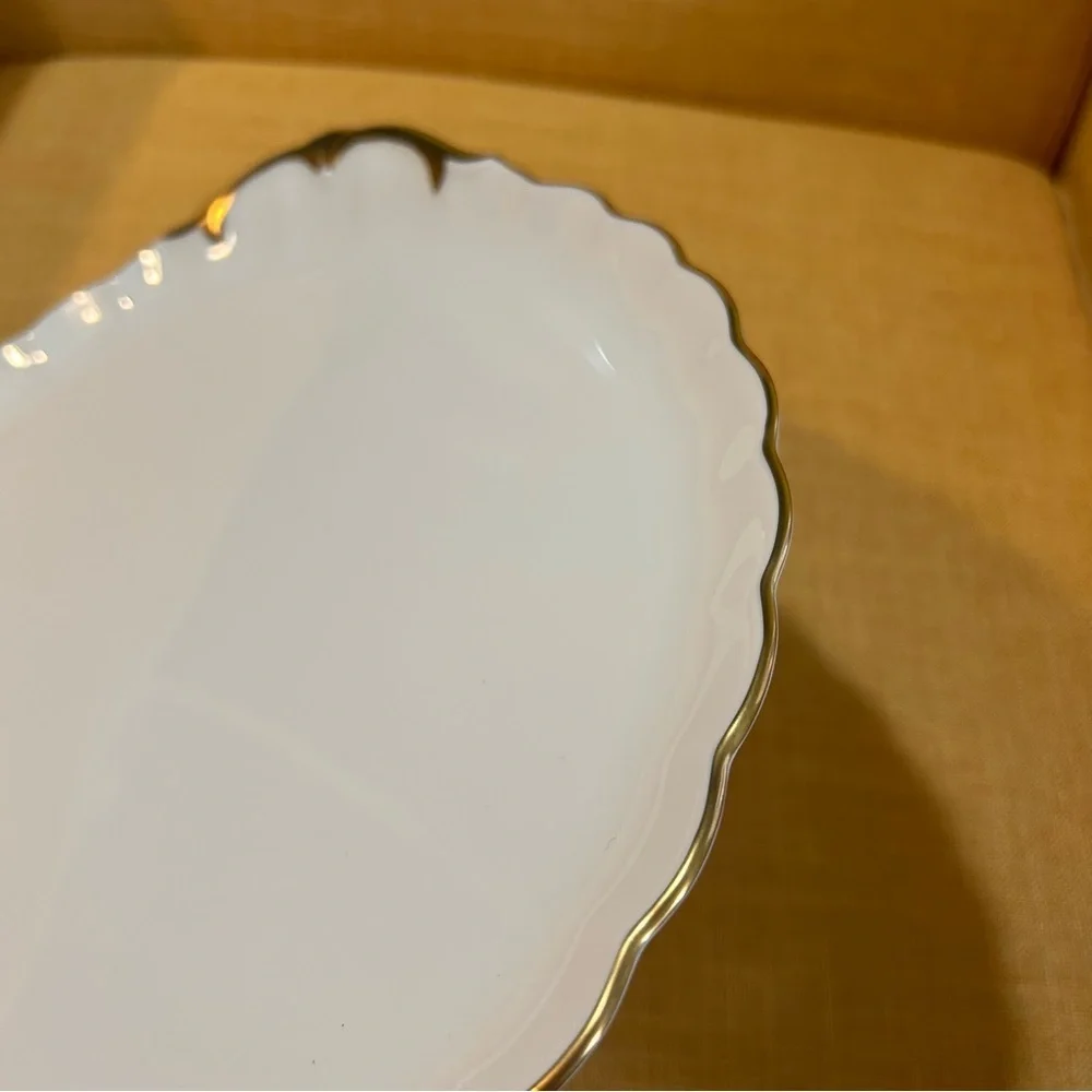 Mikasa Bone China 24k Gold Platter ivory gold plate dish